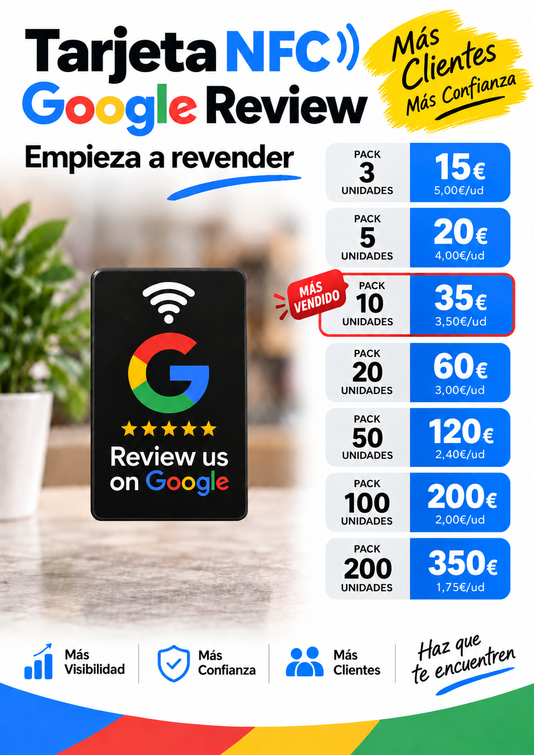 Tarjeta Google Review NFC